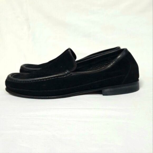 Renzo Favero Mens Black Perforated Suede Loafers 8.5 main image 11